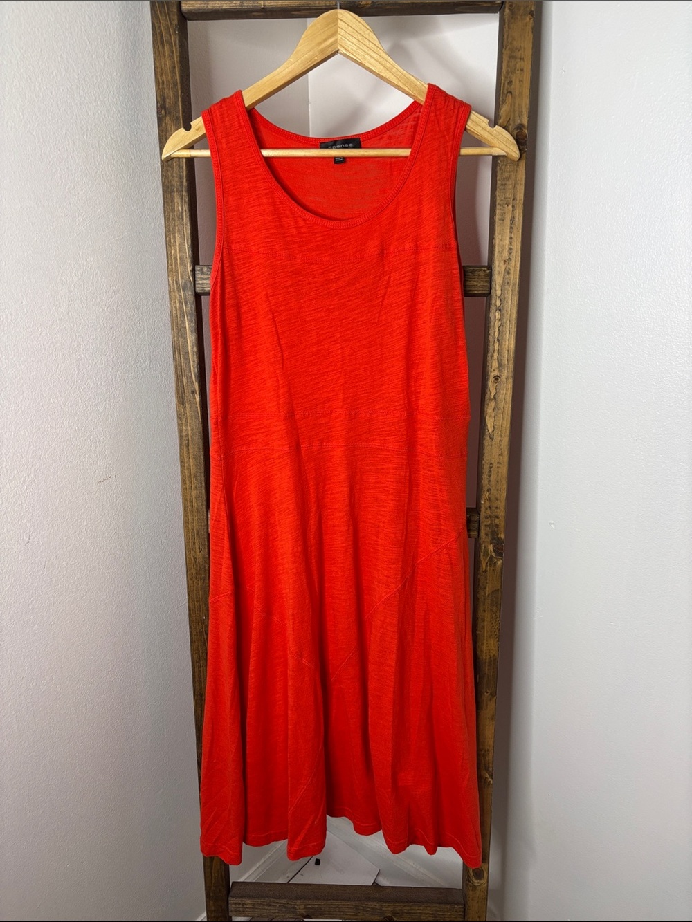 Spense Sleeveless Red Swing Midi Dress Size M